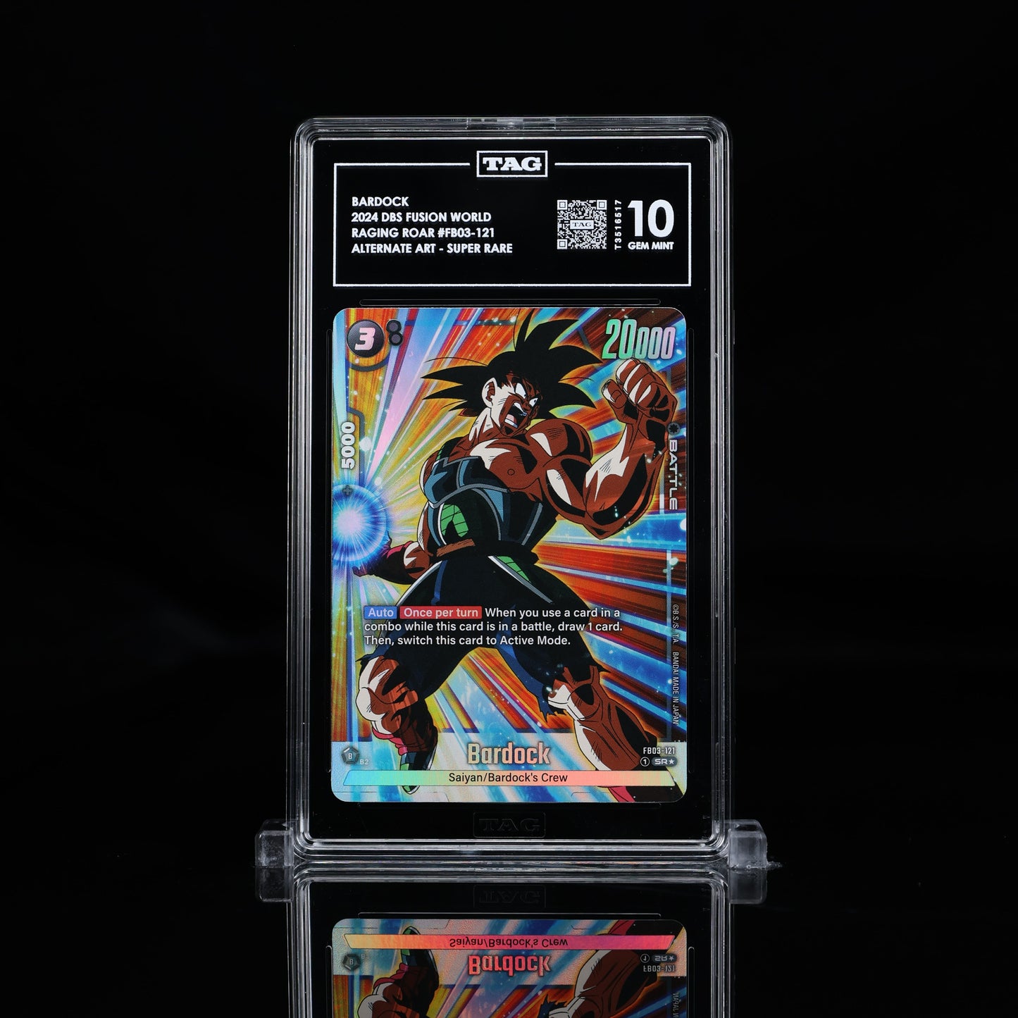 Bardock FB03-121 Alt Art TAG 10 GEM MINT Dragon Ball Super Fusion World