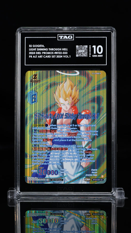 SS Gogeta, Light Shining Through Hell Alt Art PROMO BT22-033 TAG 10 GEM MINT