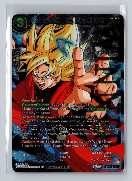 SS Son Goku: Xeno, Reflexive Strike P-418 (Winner) Tournament Promotion Card