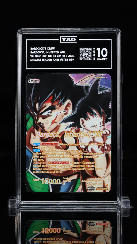 TAG 10 GEM MINT Bardock, Inherited Will SLR BT18-089