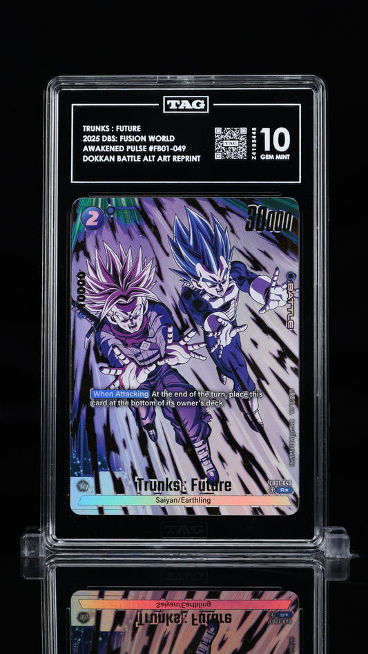 Trunks : Future FB01-049 Alt Art TAG 10 GEM MINT Dragon Ball Super Fusion World